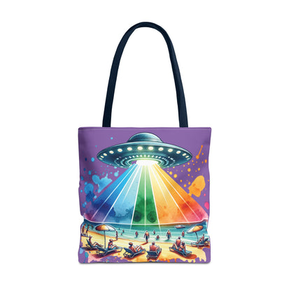 Summerween UFO Beach Day Shoulder Tote Bag (AOP) 3 Sizes