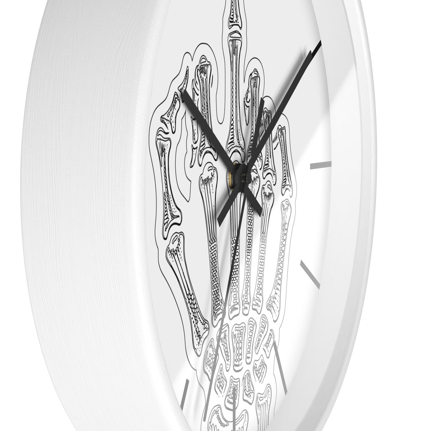 Spooky Skeleton Middle Finger Wall Clock