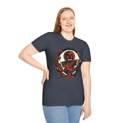 Evil Gingerbread T-Shirt – Spooky Holiday Horror Cookie Design