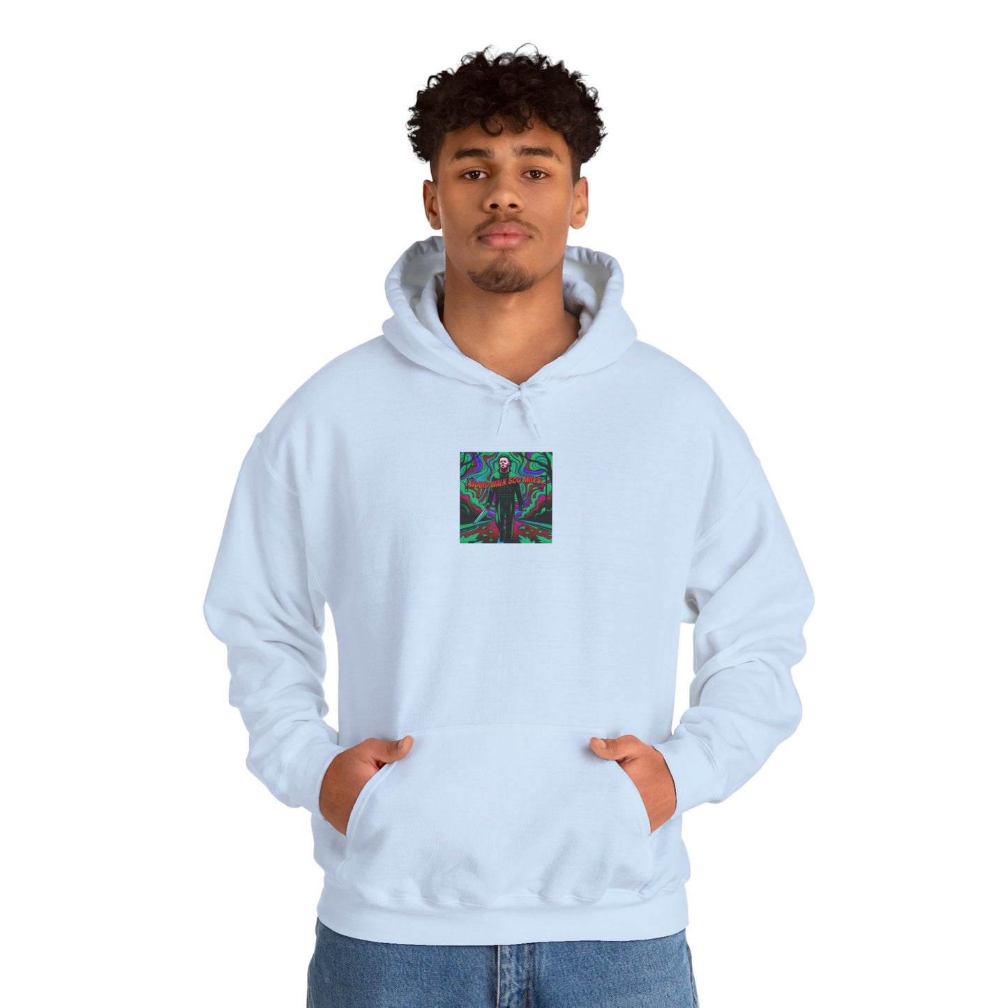Psychedelic Road Trip Michael Hoodie – "Would Walk 500 Miles" Graphic Pullover