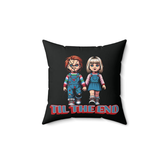 Til The End Horror Couple Spun Polyester Square Throw Pillow 4 Sizes