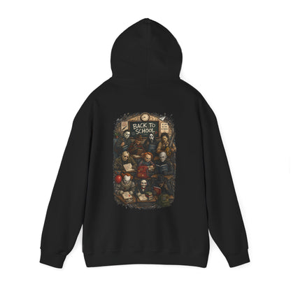 Horror Icons "Back to School" Hoodie — Vintage Movie Villains Graphic Sweatshirt