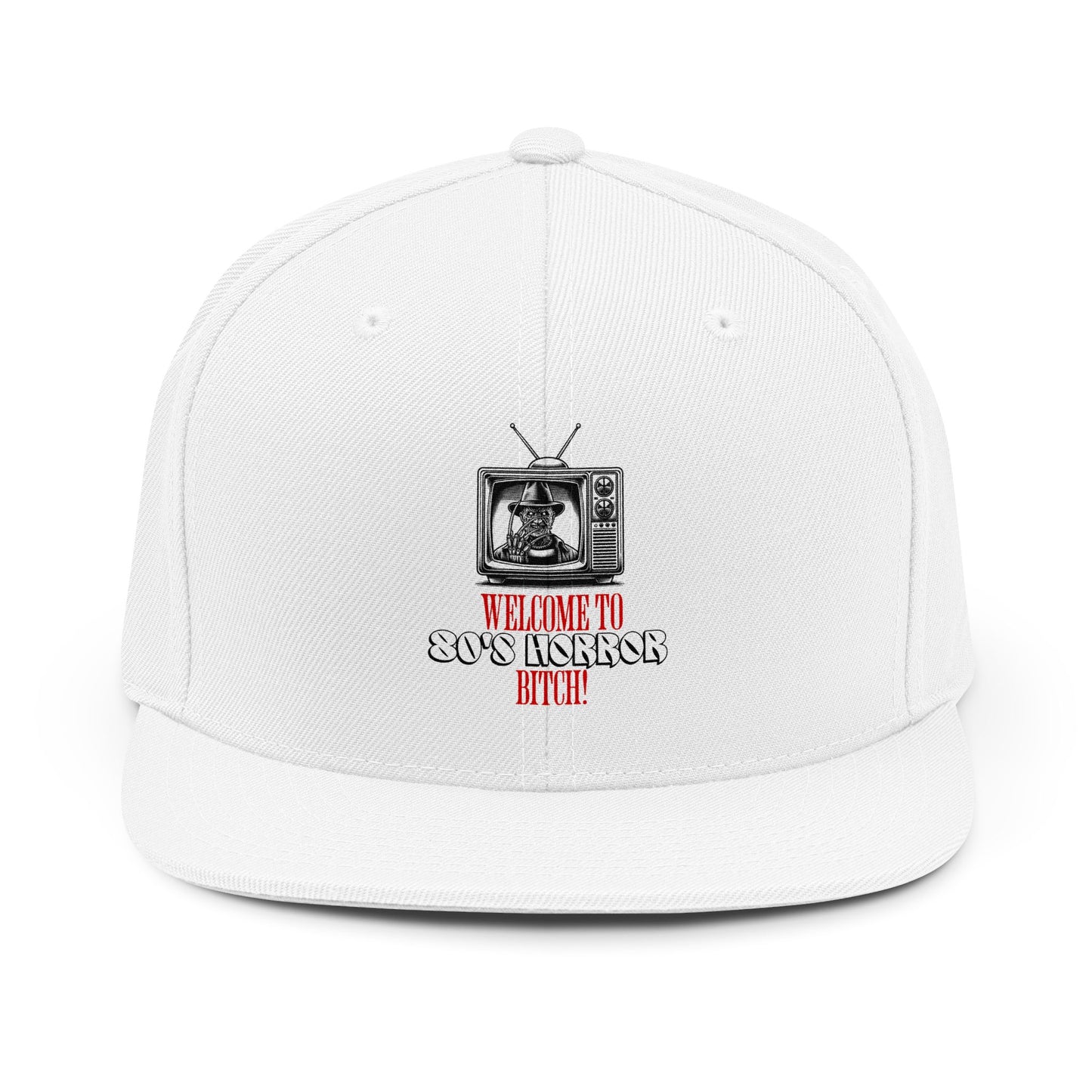 80s Horror TV Snapback Hat — "Welcome to 80's Horror, B!tch!" Retro Design