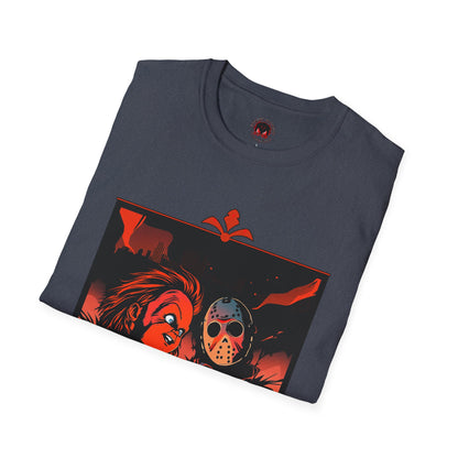 Friends 'Til the End Horror Movie T-Shirt Jason And Chucky Design
