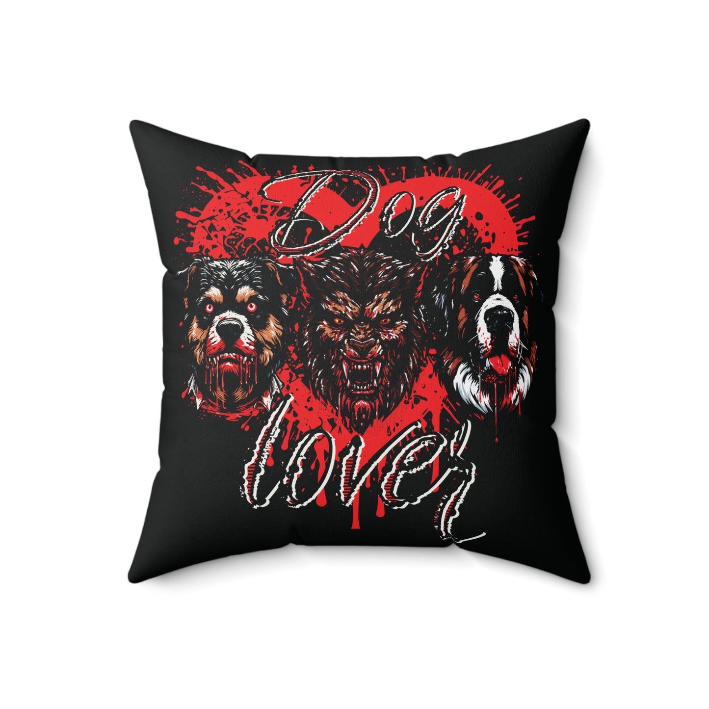 Dog Lover Bloody Hounds Of Hell Werewolf Horror Spun Polyester Square Throw Pillow Bedroom Living Room