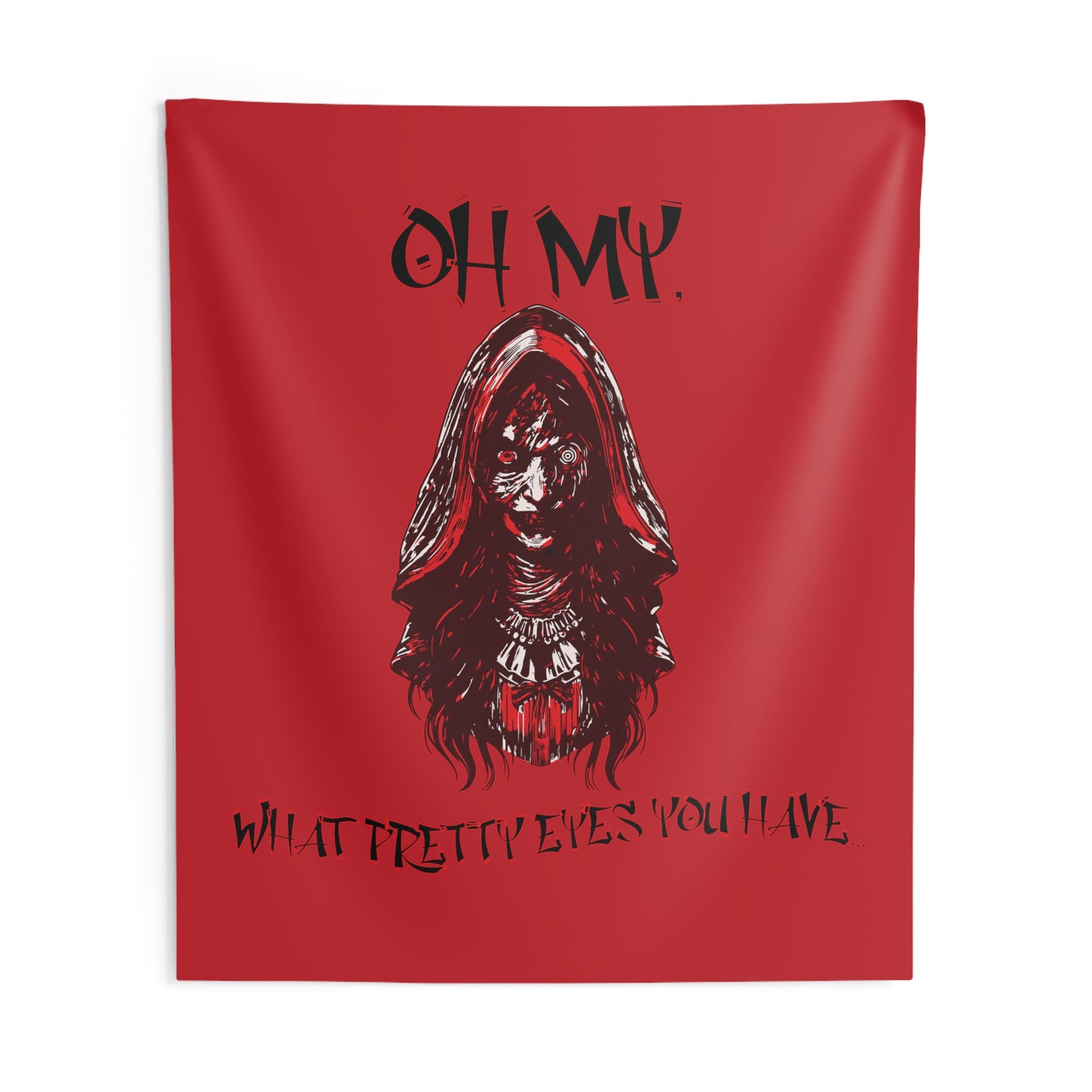 Little Red Riding Hood Horror Inspired Hanging Art Oh My What Pretty Eyes You Have Twisted Witch Indoor Wall Tapestries Man Cave She Shed