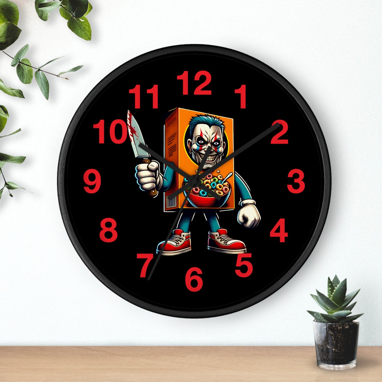 Funny Horror Wall Clock - Cereal Killer, Outside the Box Design