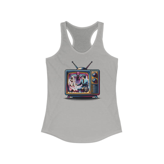 Late Night Devil Talk Show Horror Womens Ideal Racerback Tank