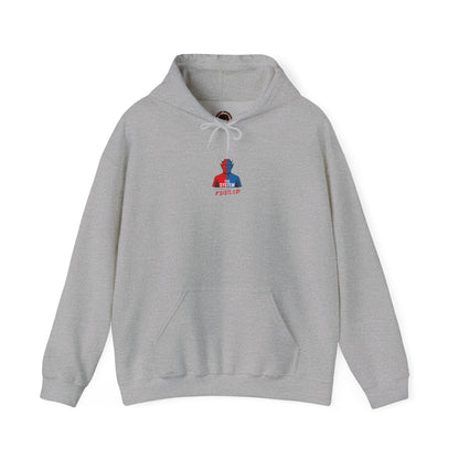 Hooded Sweatshirt - The System - Real People Arent Fooled Red Blue Design