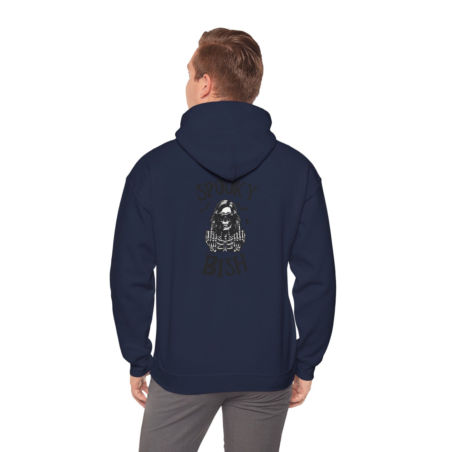 Spooky Bish Hoodie — Skeleton Finger and Sunglasses Design