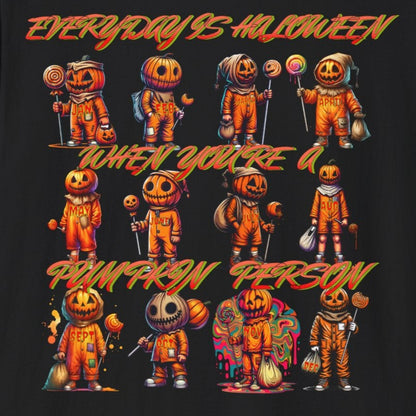Pumpkin Person Halloween Summerween Unisex Soft style Horror Fun T-Shirt