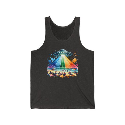 Summerween UFO Beach Day Unisex Jersey Tank Top