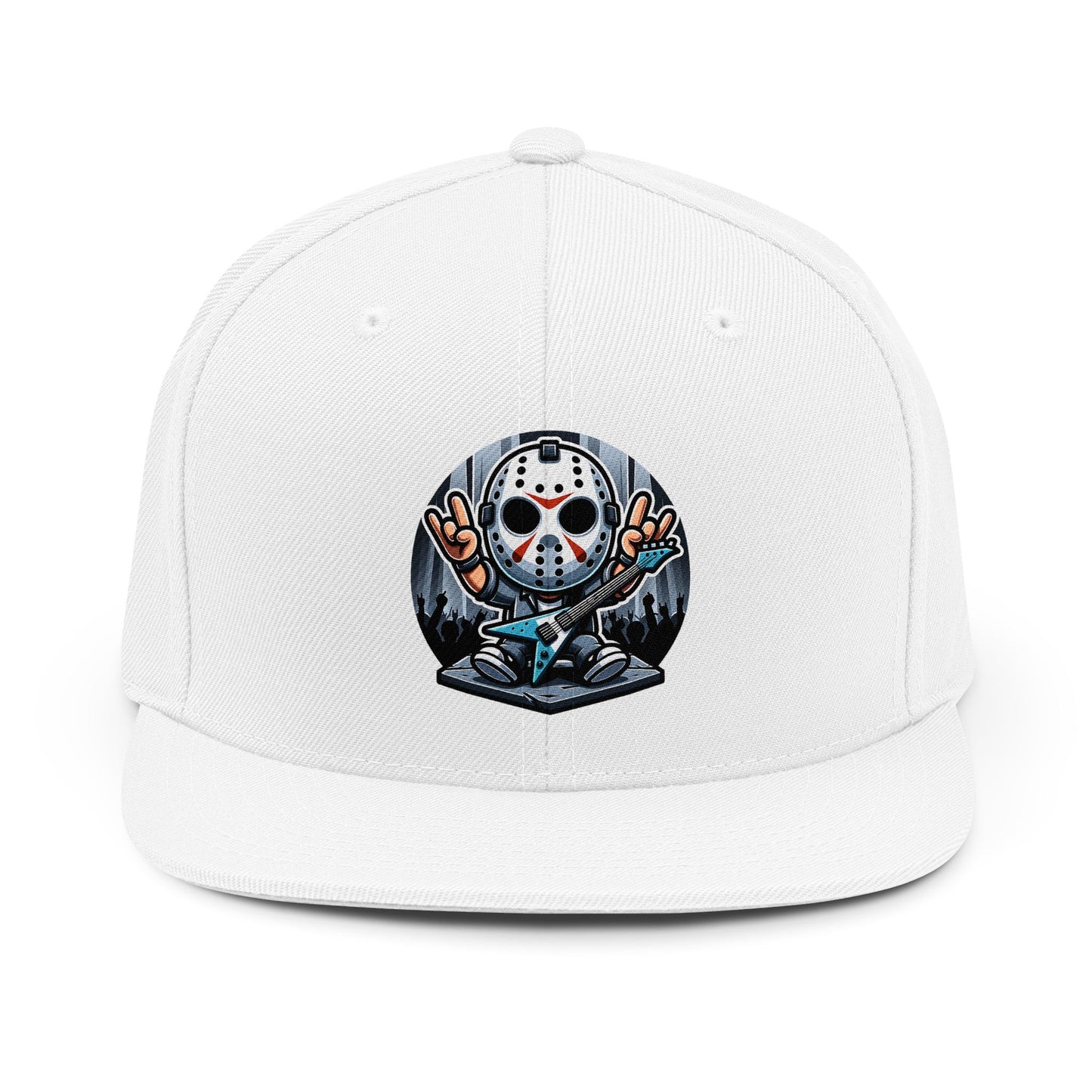 Heavy Metal Jason Mask Snapback Hat — Rockin Horror Hockey Mask Baseball Cap