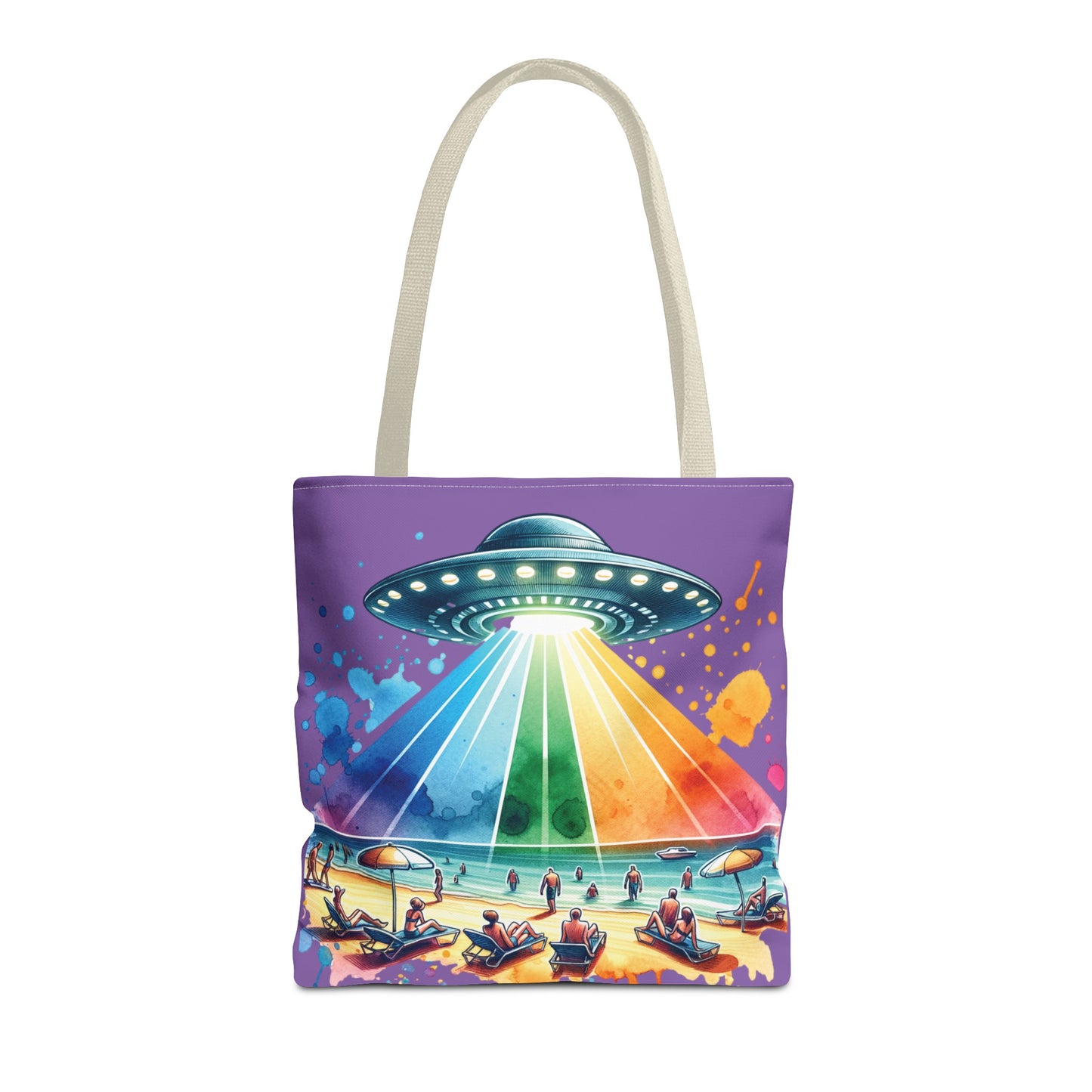 Summerween UFO Beach Day Shoulder Tote Bag (AOP) 3 Sizes