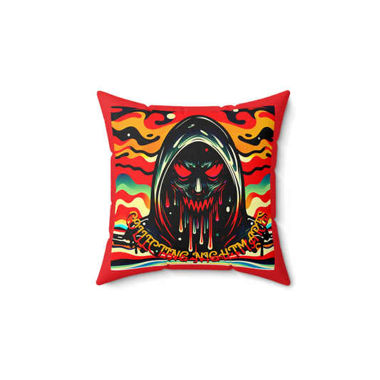 Horradelic Grabble Collecting Nightmares Spun Polyester Square Throw Pillow