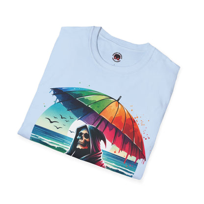 Summerween Pride Grim Reaper Beach Day Unisex Soft style T-Shirt