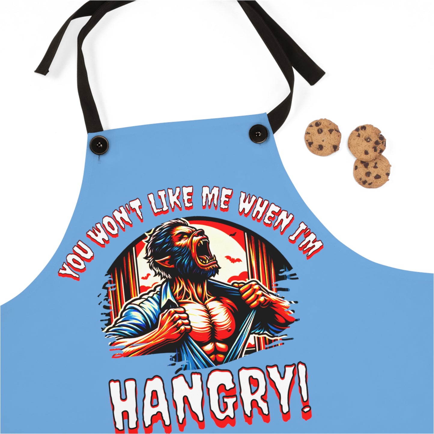 You Won't Like Me When I'm Hangry Werewolf Horror Fun Cooking BBQ Chef Kitchen Apron (AOP)