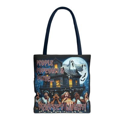 People Popcorn & Panic Perfect Night Shoulder Tote Bag (AOP)