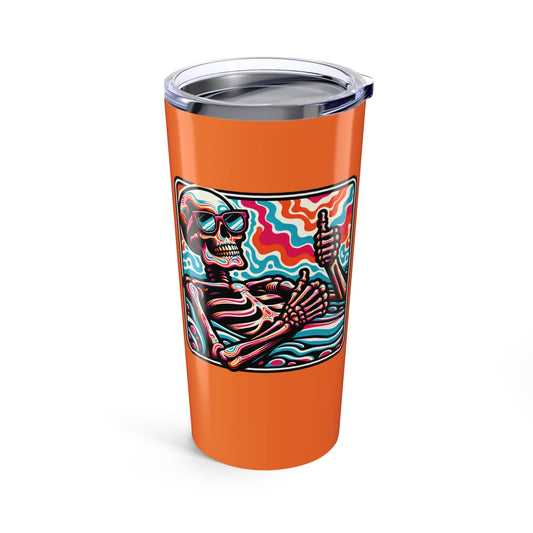 Tumbler 20oz - Skeleton with Sunglasses Thumbs Up Summerween Gothic Fun