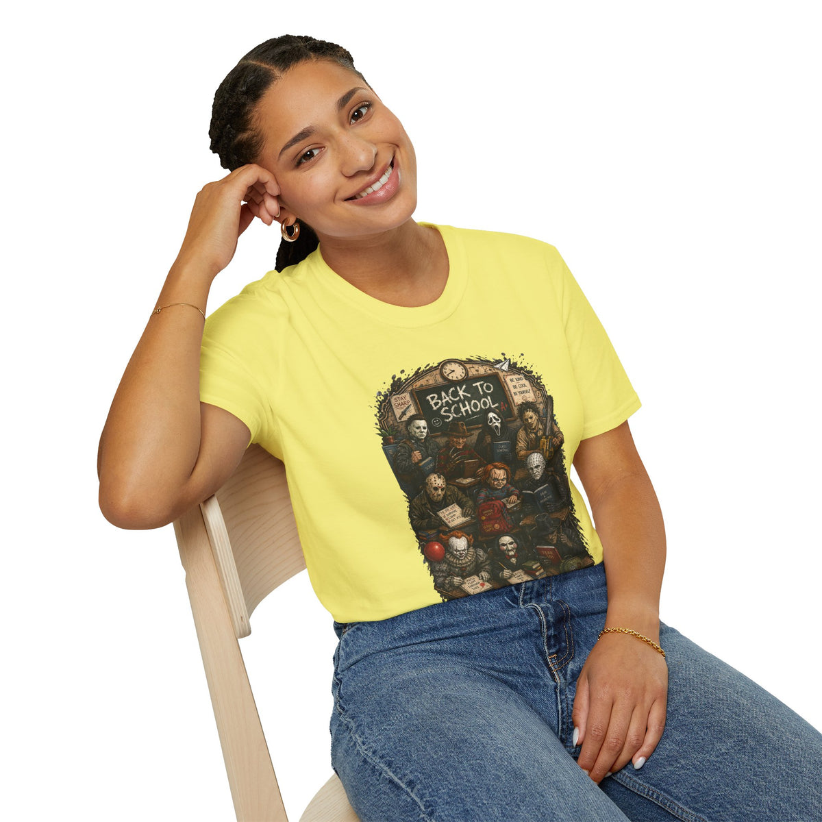 "Back to School" Horror Movie Character Class Portrait - T Shirt
