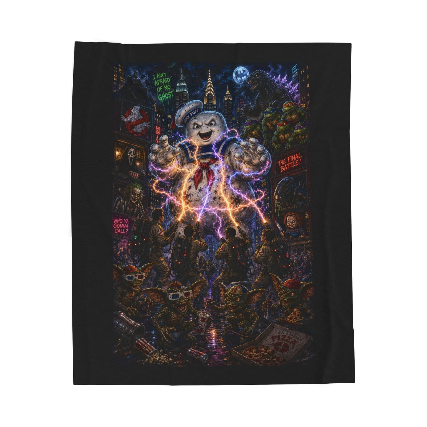 80's Retro Horror Movie Plush Blanket Throw for Fans