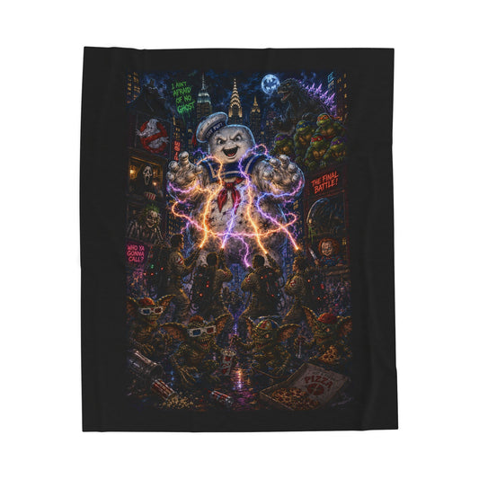 80's Retro Horror Movie Plush Blanket Throw for Fans