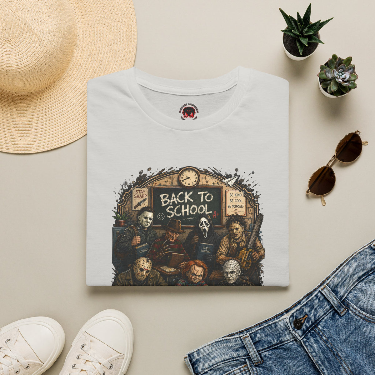 "Back to School" Horror Movie Character Class Portrait - T Shirt