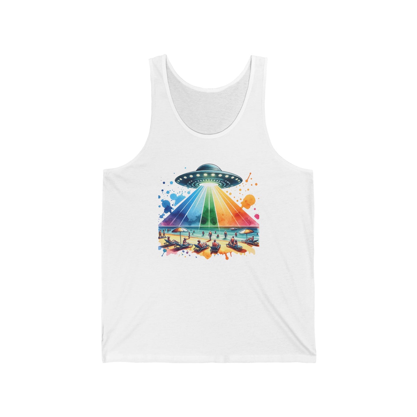 Summerween UFO Beach Day Unisex Jersey Tank Top
