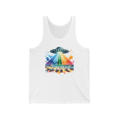 Summerween UFO Beach Day Unisex Jersey Tank Top