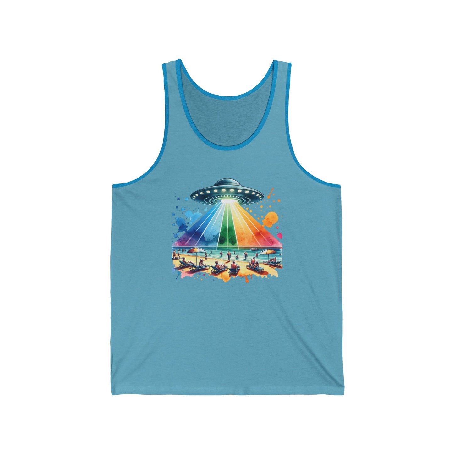 Summerween UFO Beach Day Unisex Jersey Tank Top