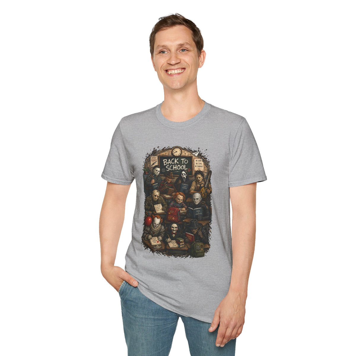 "Back to School" Horror Movie Character Class Portrait - T Shirt