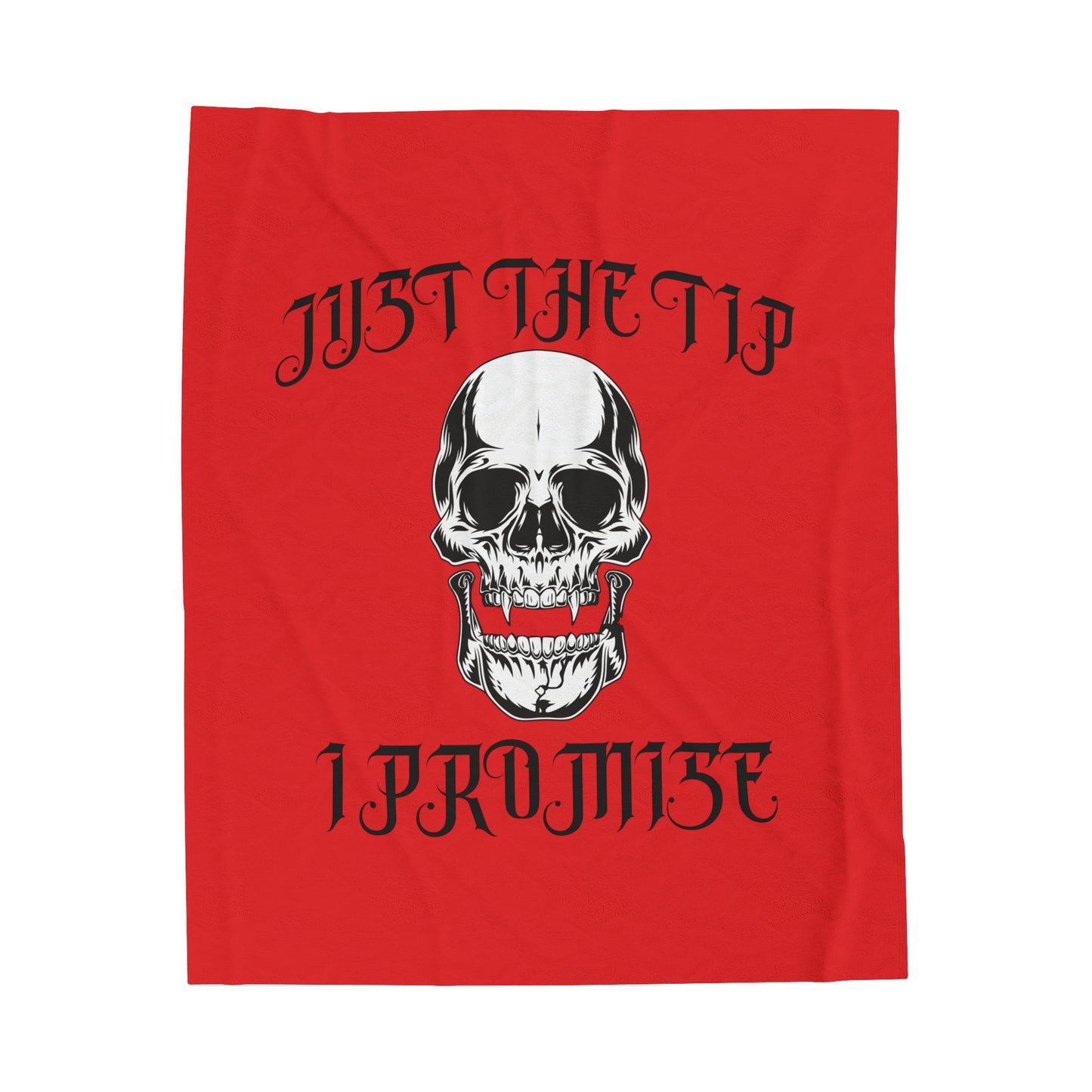 Vampire Just The Tip Skull Velveteen Plush Throw Blanket