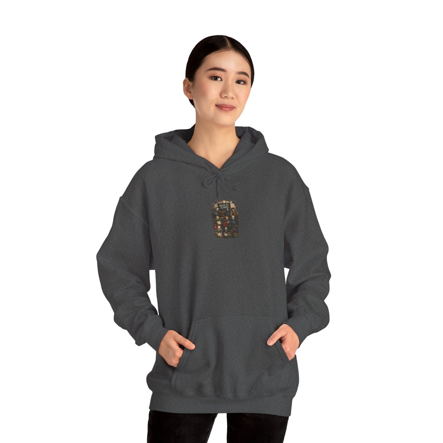 Horror Icons "Back to School" Hoodie — Vintage Movie Villains Graphic Sweatshirt
