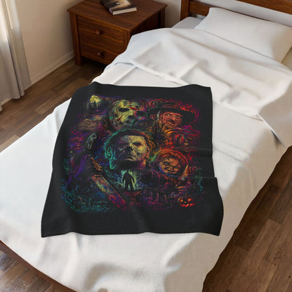 Horror Icons Velveteen Plush Halloween Throw Blanket