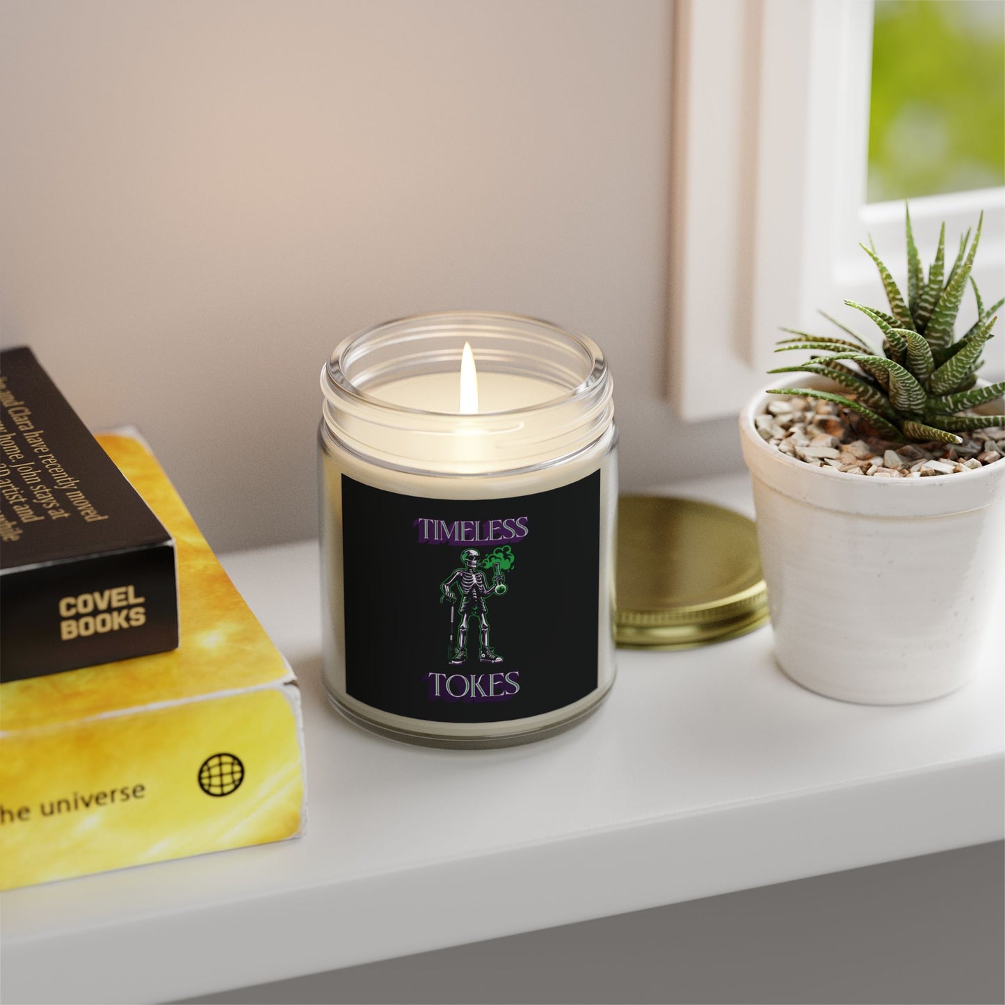Scented Candle - Timeless Tokes Skeleton 420 Design (4oz, 9oz)