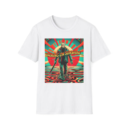 Horradelic Horror Jason In The Mask Voorhees Walking On Sunshine Friday Fun Unisex Softstyle T-Shirt Summer Shirt