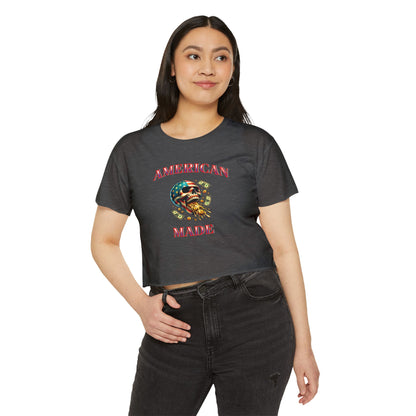 Crop Top - American Made Skull Money Design