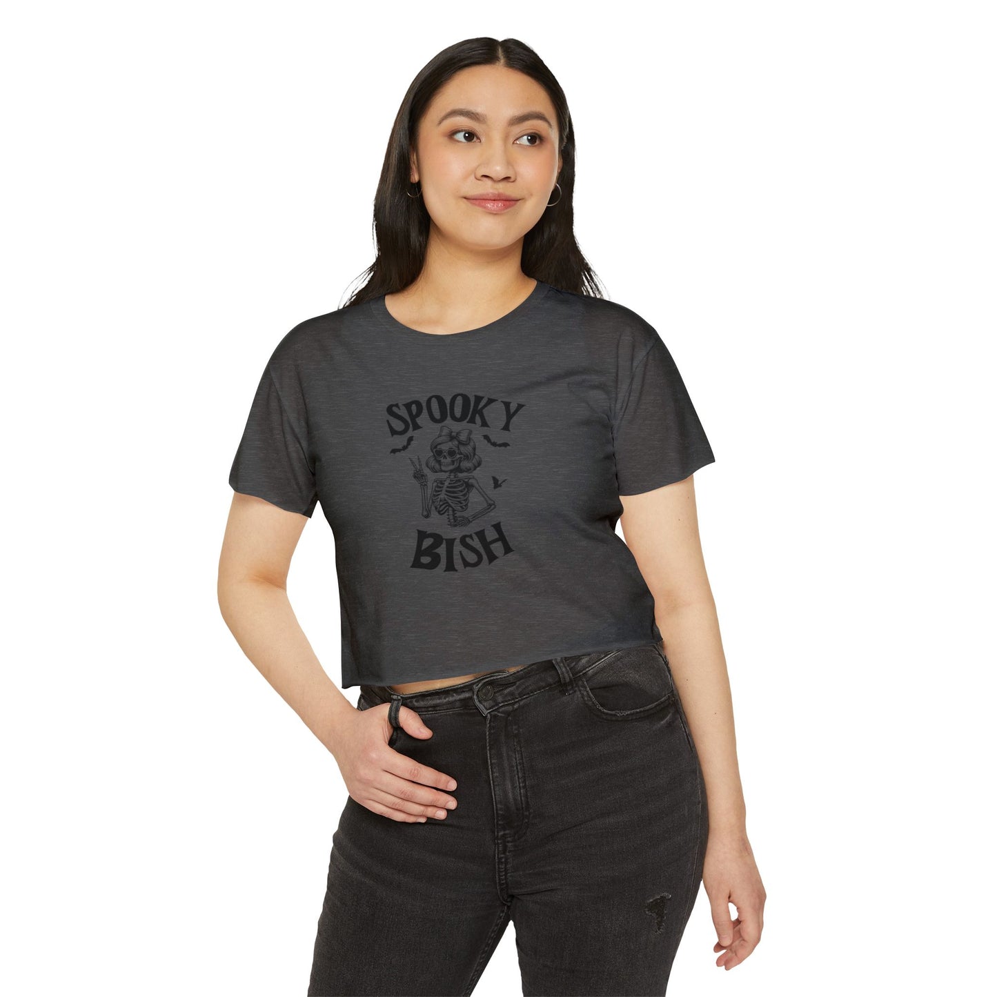 Spooky BISH Women's Festival Crop Top - Halloween Graphic Tee