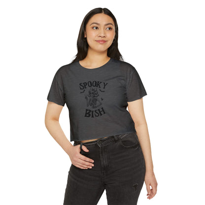 Spooky BISH Women's Festival Crop Top - Halloween Graphic Tee