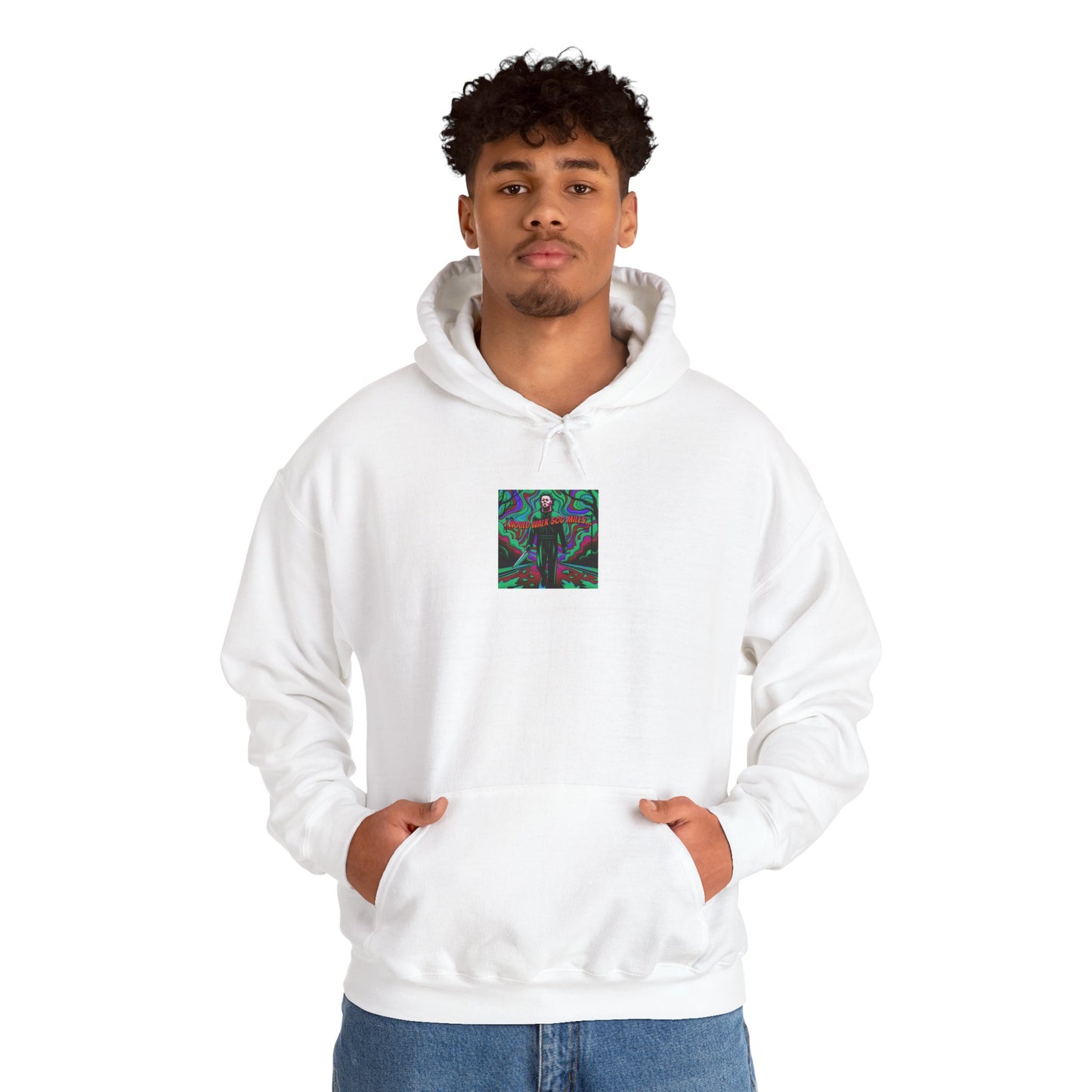 Psychedelic Road Trip Michael Hoodie – "Would Walk 500 Miles" Graphic Pullover