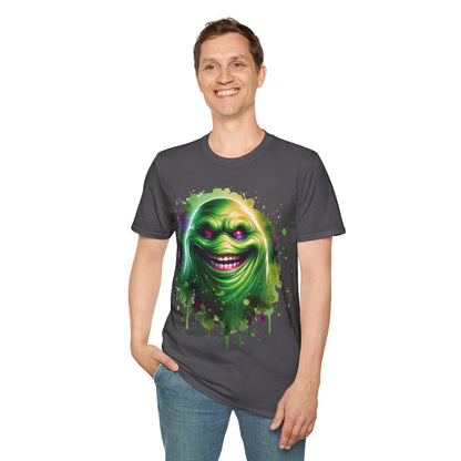 Slimey Ghost Spector Horror Fun Unisex Soft style T Shirt Men Women