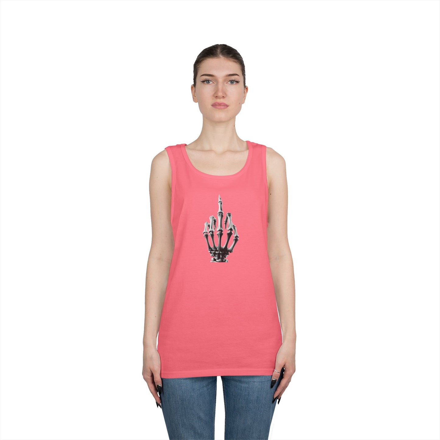 Skeleton Hand Middle Finger Tank Top – Edgy Skull Finger