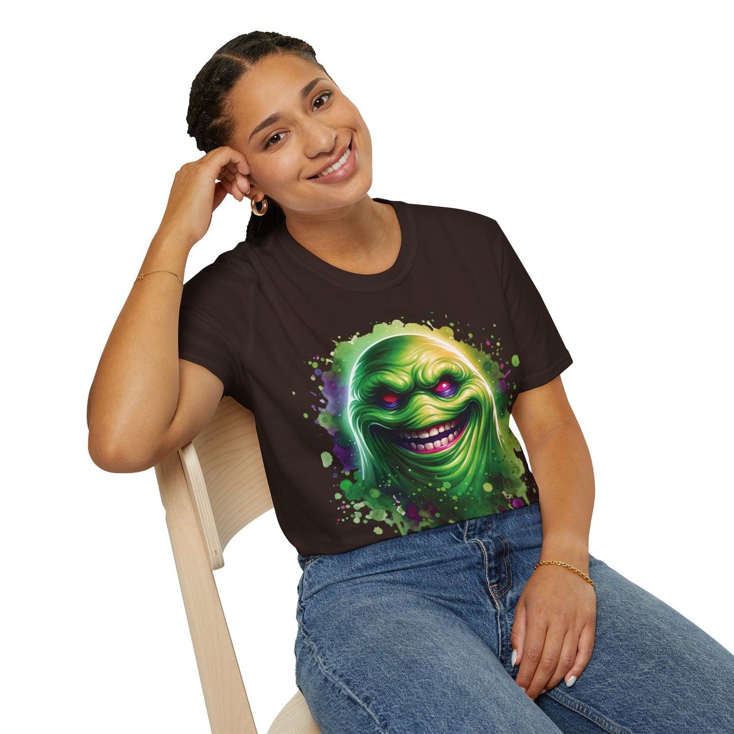 Slimey Ghost Spector Horror Fun Unisex Soft style T Shirt Men Women