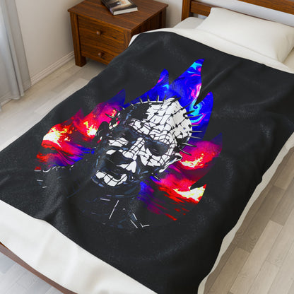 Throw Plush Blanket - Welcome To Hell Pinhead 80's Horror Fun