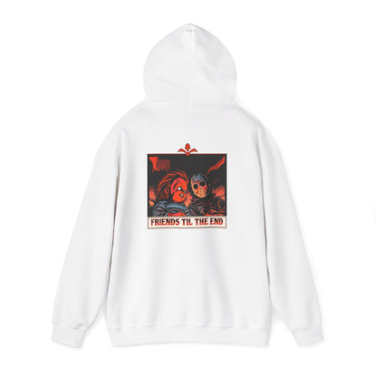 Hoodie - Friends Til The End Horror Movie Icon Friends Graphic Hoodie