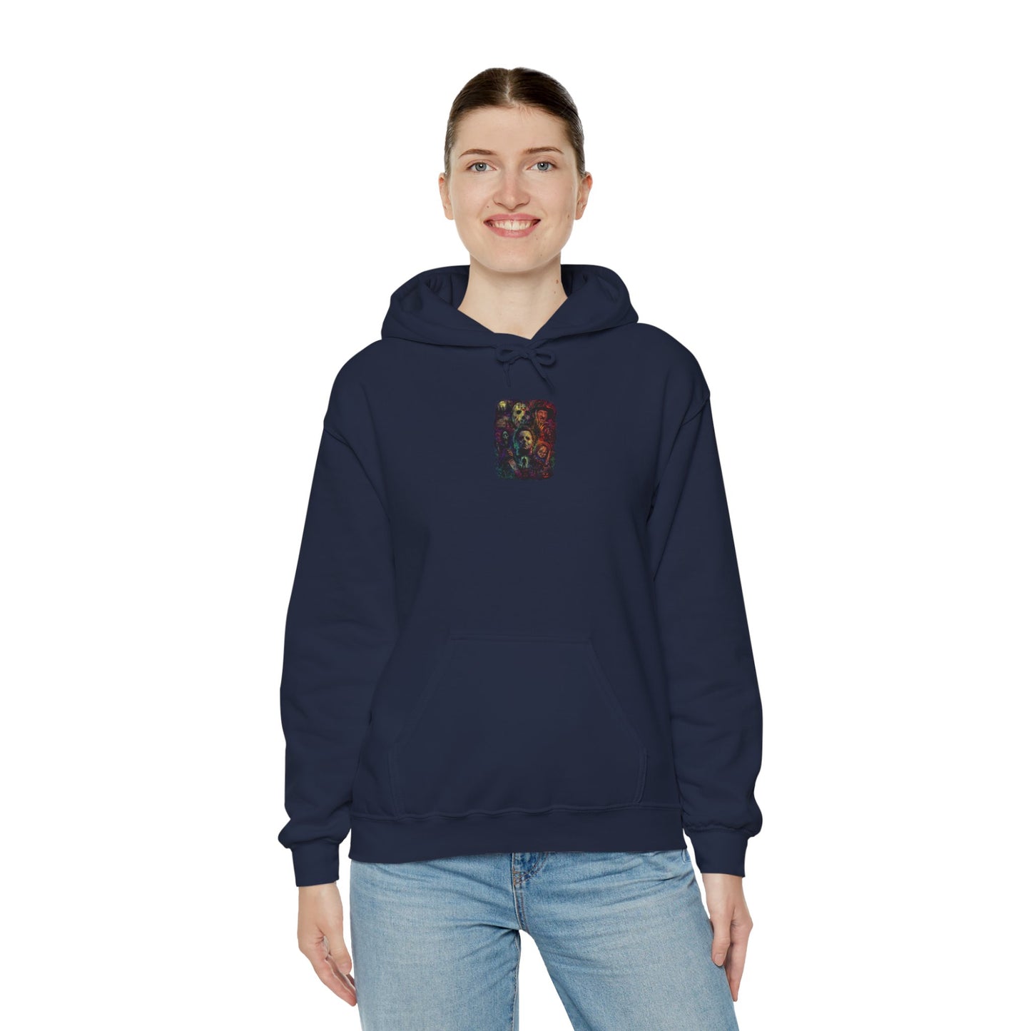 Horror Icons Hoodie — Vintage Slasher Collage Sweatshirt