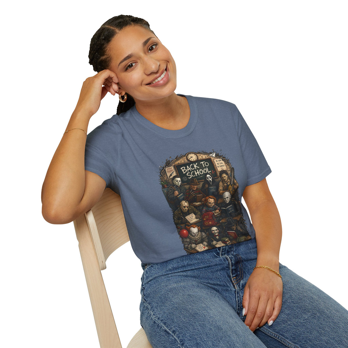 "Back to School" Horror Movie Character Class Portrait - T Shirt