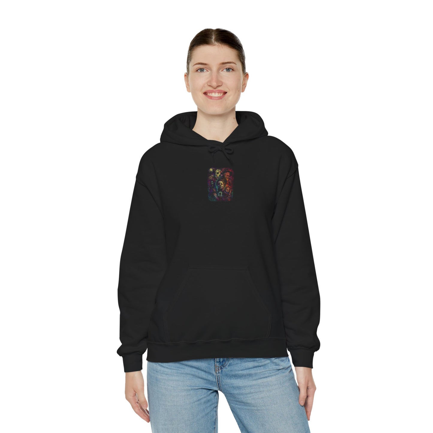 Horror Icons Hoodie — Vintage Slasher Collage Sweatshirt