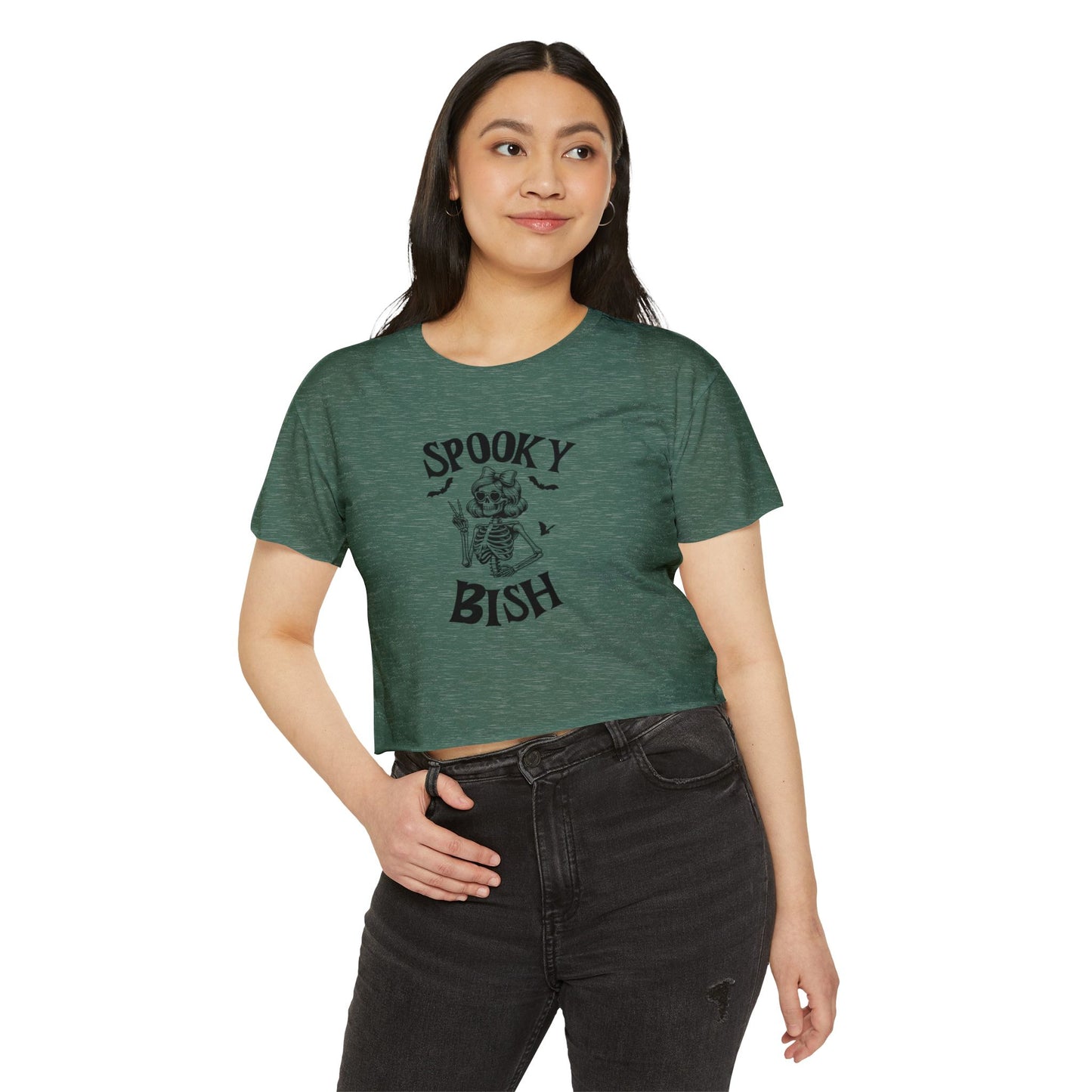Spooky BISH Women's Festival Crop Top - Halloween Graphic Tee