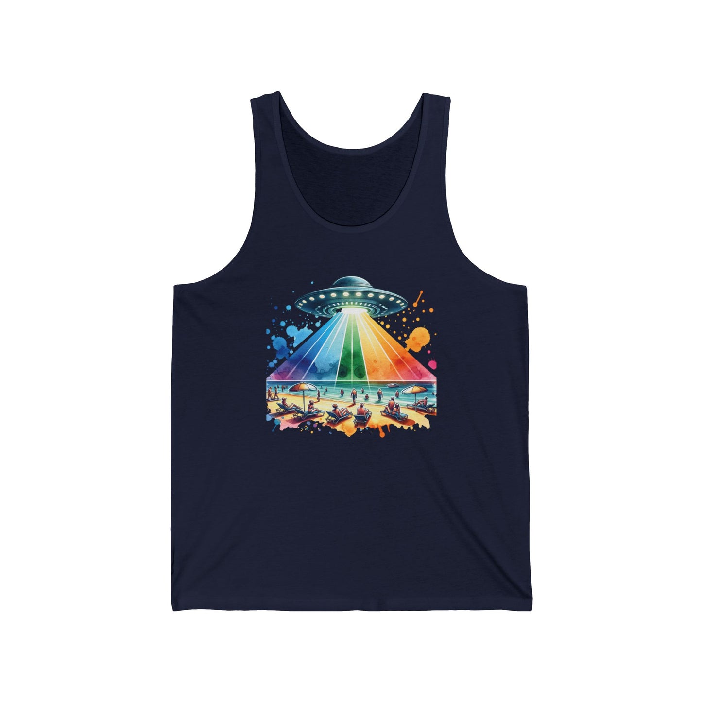Summerween UFO Beach Day Unisex Jersey Tank Top